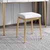 Benches Vanity Bedroom Makeup Stool Simple Dining Stool Reception Room Stool Dressing Chair Golden Iron Stool Legs (Color : White, Size : 36x30x45cm) view 2