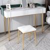 Benches Vanity Bedroom Makeup Stool Simple Dining Stool Reception Room Stool Dressing Chair Golden Iron Stool Legs (Color : White, Size : 36x30x45cm) view 4