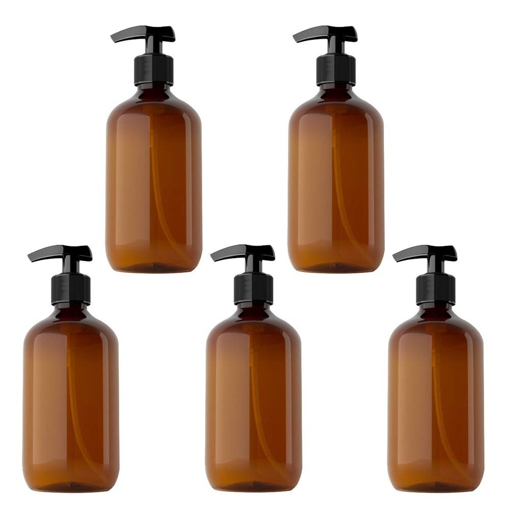 Beaupretty 5pcs Lotion Bottles for Shampoo Body Wash and Hand Soap Easy Push Dispenser for Convenient Travel and Storage