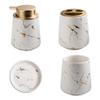1 Set Bathroom Wash Set Bathroom Accessories Soap Holder Dish Countertop Vanity Organize Washing Cup Bath Kits Hand Soap Dispenser Soap Tray White Ceramics Lotion Bottle view 1