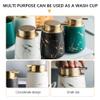 1 Set Bathroom Wash Set Bathroom Accessories Soap Holder Dish Countertop Vanity Organize Washing Cup Bath Kits Hand Soap Dispenser Soap Tray White Ceramics Lotion Bottle view 3