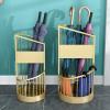 Umbrella Rack Hua Fashion Golden Umbrella Stand, Double Umbrella Bucket, for Home Hotel Lobby Business Umbrella Storage Rack, Metal Craft, 2 Sizes (Size : 30x61cm) view 3