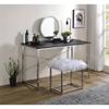 Acme Tennos Vanity Desk in Black & Chrome Finish view 2