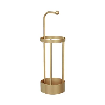 Umbrella Rack Hua Light Luxury Umbrella Stand, Umbrella Storage Rack for Household Entrance, Metal Wrought Iron Large-Capacity Umbrella Bucket, Waterproof and Rustproof (Color : Gold)