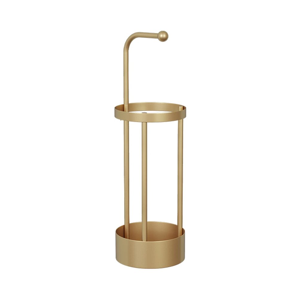 Umbrella Rack Hua Light Luxury Umbrella Stand, Umbrella Storage Rack for Household Entrance, Metal Wrought Iron Large-Capacity Umbrella Bucket, Waterproof and Rustproof (Color : Gold)