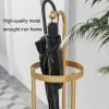 Umbrella Rack Hua Light Luxury Umbrella Stand, Umbrella Storage Rack for Household Entrance, Metal Wrought Iron Large-Capacity Umbrella Bucket, Waterproof and Rustproof (Color : Gold) view 3