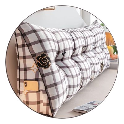 AYLYHD Headboard Cushion Triangular Lumbar Pillow Big Soft Reading Pillow Upholstered Daybed Sofa Bed Office Chair Wedge Pillow for Adult Kids (Color : E, Size : 150x50x20cm)