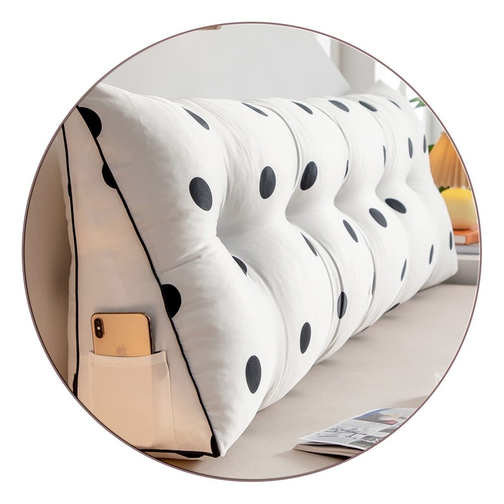 AYLYHD Headboard Cushion Triangular Lumbar Pillow Big Soft Reading Pillow Upholstered Daybed Sofa Bed Office Chair Wedge Pillow for Adult Kids (Color : B, Size : 150x50x20cm)