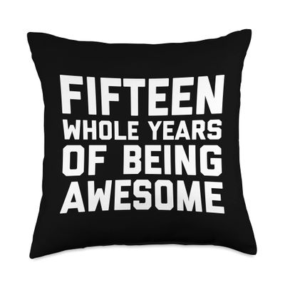 15th Birthday Shirt Gift Age 15 Year Old Boy Girl Fifteen Throw Pillow