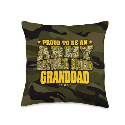 Proud To Be An Army National Guard Granddad Military Grandpa Throw Pillow