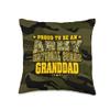 Proud To Be An Army National Guard Granddad Military Grandpa Throw Pillow view 1