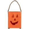 6.25" Small Orange Wood Jack O Lantern Halloween Candle Lantern view 1