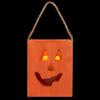 6.25" Small Orange Wood Jack O Lantern Halloween Candle Lantern view 4