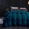 Best Bedding Store All-Season 600 GSM Teal Green Goose Down 5 Pieces Quiled Pinch Pleated Comforter Set (Comforter + 4 Pillow Cases) 1200 Series Egyptian Cotton Duvet Insert Super King view 2