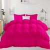 Best Bedding Store All-Season 600 GSM Hot Pink Goose Down 5 Pieces Quiled Pinch Pleated Comforter Set (Comforter + 4 Pillow Cases) 1200 Series Egyptian Cotton Duvet Insert Oversized Queen view 2