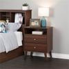 Allora 2 Drawer Mid Century Modern Nightstand with Open Shelf in Cherry view 2