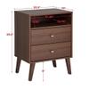 Allora 2 Drawer Mid Century Modern Nightstand with Open Shelf in Cherry view 3