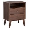 Allora 2 Drawer Mid Century Modern Nightstand with Open Shelf in Cherry view 4
