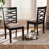 BOWERY HILL Sand Fabric Dark Brown Finished 2-Piece Dining Chair Set view 2