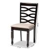 BOWERY HILL Sand Fabric Dark Brown Finished 2-Piece Dining Chair Set view 3