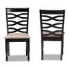 BOWERY HILL Sand Fabric Dark Brown Finished 2-Piece Dining Chair Set view 4