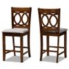 BOWERY HILL Gray Upholstered Walnut Finished Wood 2-Piece Pub Chair Set view 1