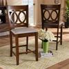 BOWERY HILL Gray Upholstered Walnut Finished Wood 2-Piece Pub Chair Set view 2