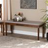 BOWERY HILL Modern Upholstered Wood Dining Bench, 47.8 in Wide, Walnut Brown Finish, Grey Polyester Fabric, Foam Cushion, Classic Ball Turned Legs, Versatile Seating for Dining Room or Entryway view 2