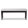 BOWERY HILL Modern Grey Upholstered and Brown Finished Wood Dining Bench view 1