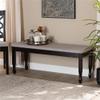 BOWERY HILL Modern Grey Upholstered and Brown Finished Wood Dining Bench view 2