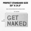 LABEND HOME Get Naked Bath Mat 20"x31.5" - Funny Bathroom Rug, Plush Microfiber Non-Slip Backing, Machine Washable Quick-Dry Bath Decor - White view 2