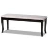 BOWERY HILL Transitional Gray Fabric Dining Bench, 47.8 in Wide, Dark Brown Finished Wood, Foam-Padded Seat, Polyester Upholstery, Cabriole Legs, Modern Kitchen or Dining Room Seating, Made in view 1