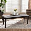 BOWERY HILL Transitional Gray Fabric Dining Bench, 47.8 in Wide, Dark Brown Finished Wood, Foam-Padded Seat, Polyester Upholstery, Cabriole Legs, Modern Kitchen or Dining Room Seating, Made in view 2