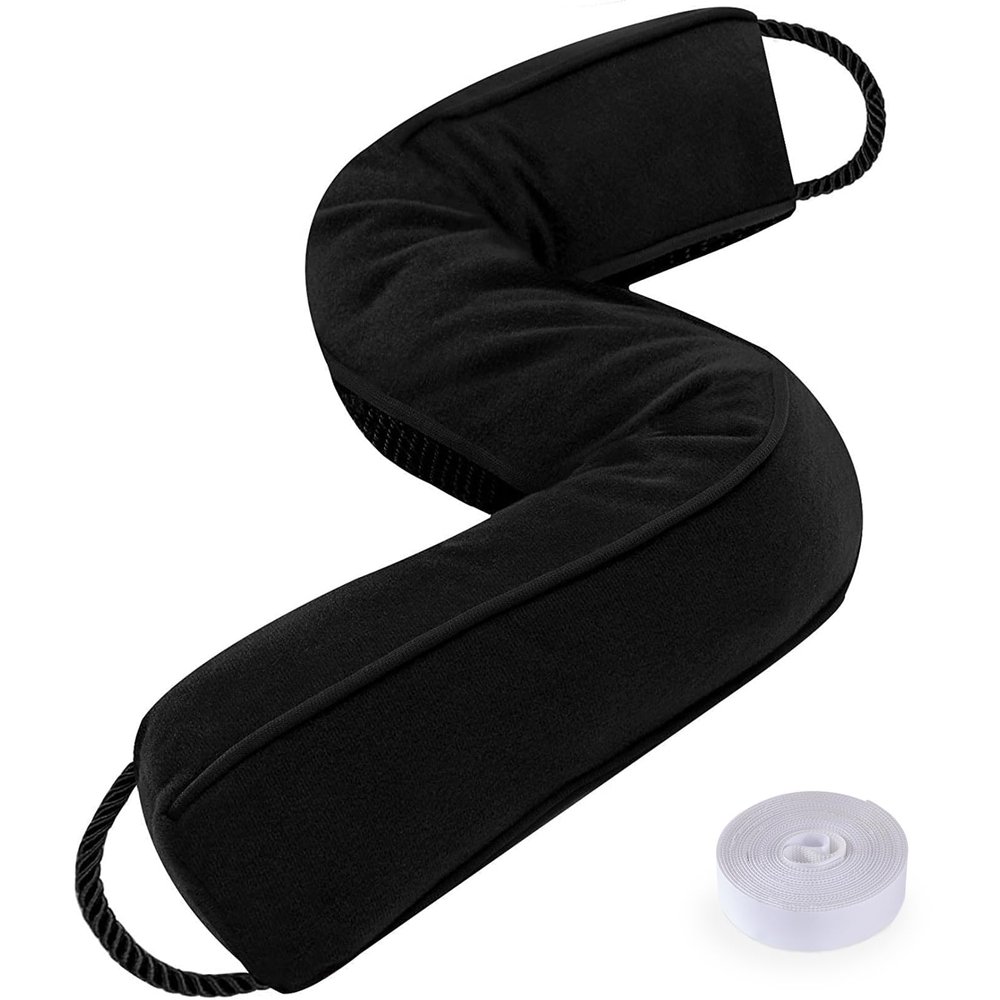 Sunolga Door Draft Stopper Blocks Hot and Cold Air with Removable Washable Cover for Bottom of Door, All-Season Seal for Noise, Light, Dust, Door Sweep for Gaps Up to 3", Home Essentials, 42", Black