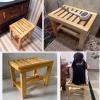 WL-ZZZ Shower/Bath Stools Wooden Shower Seat Stool Multi Purpose 2 Tiers Change Shoes Stool Waterproof Spa Bathing Chair Non-Slip Bathroom Stool for Shower (Size : 37.525.527.5 cm) view 4