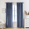 PLEASANT BOULEVARD | Velvet Curtains [2 Panels] Elegant Living Room Bedroom Window Drape Curtain, Grommet Eyelet Style (52" W x 95" L, Stone Blue) view 1