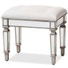 BOWERY HILL Mirrored Vanity Bench in White view 1