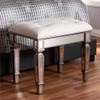 BOWERY HILL Mirrored Vanity Bench in White view 2