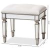 BOWERY HILL Mirrored Vanity Bench in White view 3
