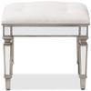 BOWERY HILL Mirrored Vanity Bench in White view 4