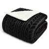 Exclusivo Mezcla Twin Size Sherpa Fleece Bed Blanket, Reversible Velvet Warm Blankets for Bed Couch Sofa, 90x66 Inches, Dark Black view 1