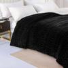 Exclusivo Mezcla Twin Size Sherpa Fleece Bed Blanket, Reversible Velvet Warm Blankets for Bed Couch Sofa, 90x66 Inches, Dark Black view 4