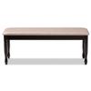BOWERY HILL Modern Upholstered and Brown Finished Wood Dining Bench view 1