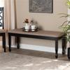 BOWERY HILL Modern Upholstered and Brown Finished Wood Dining Bench view 2