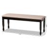 BOWERY HILL Modern Upholstered and Brown Finished Wood Dining Bench view 3