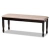 BOWERY HILL Modern Upholstered and Brown Finished Wood Dining Bench view 4