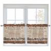 Heart Shaped Basket Country Star Brown Wood Grain Words Red Berry Tier Curtains 27.5 x 36 Inches Long Wide Pocket Kitchen Curtains for Bedroom, French Door Half Window Curtains for Patio Door view 1