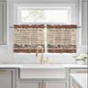 Heart Shaped Basket Country Star Brown Wood Grain Words Red Berry Tier Curtains 27.5 x 36 Inches Long Wide Pocket Kitchen Curtains for Bedroom, French Door Half Window Curtains for Patio Door view 2