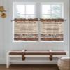 Heart Shaped Basket Country Star Brown Wood Grain Words Red Berry Tier Curtains 27.5 x 36 Inches Long Wide Pocket Kitchen Curtains for Bedroom, French Door Half Window Curtains for Patio Door view 3