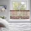 Heart Shaped Basket Country Star Brown Wood Grain Words Red Berry Tier Curtains 27.5 x 36 Inches Long Wide Pocket Kitchen Curtains for Bedroom, French Door Half Window Curtains for Patio Door view 4